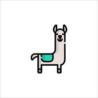 Llama icon in a line style vector