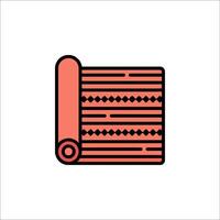 A roll of carpet icon in a flat style vector