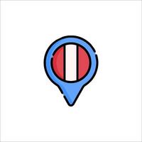 A map pointer with a flag on it vector