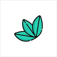 A green leaf icon on a white background vector