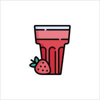 A strawberry smoothie icon on a white background vector