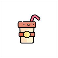 A drink with a straw and a smiley face vector
