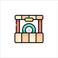A box with a camera inside it on a white background vector