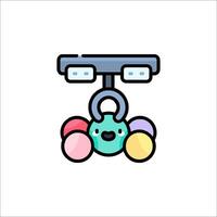 A cartoon character holding a ball and a ball vector