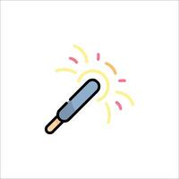 A sparkler is being lit up on a stick vector