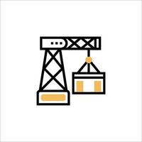 A crane with a box on top of it vector