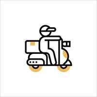 Delivery man on scooter icon vector