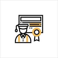 A man in a graduation cap and gown is holding a certificate vector