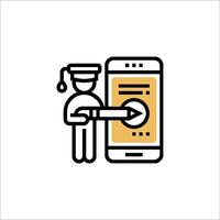 A man is holding a phone and looking at it vector