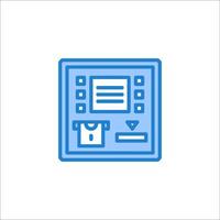 A blue icon of a cash register vector