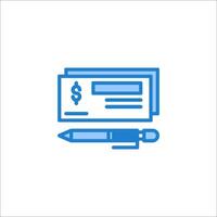A check and pen icon on a white background vector