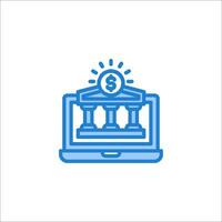 A bank icon with a dollar sign on top vector