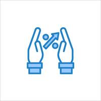 A hand holding a dollar sign and pointing to an arrow vector