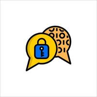 A speech bubble with a lock icon vector