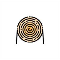 A circular maze with a black and brown outline vector