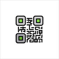 A qr code with a green square in the middle vector