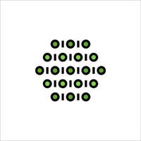A green and black dot pattern on a white background vector