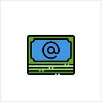 An icon of an email icon on a white background vector