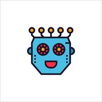 A robot head with a crown on it vector