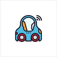 A car with a wireless device on the dashboard vector