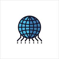 A globe with a line connecting it to the ground vector
