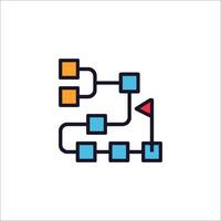 A simple line icon of a computer network vector
