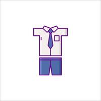 A shirt and tie icon on a white background vector