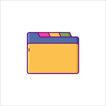 A folder icon with colorful folders vector