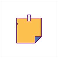 A yellow note pad with a clip on it vector
