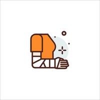 A person with a cast on their arm vector