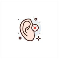 An ear with a red cross on it vector