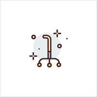 A small icon of a chair with wheels vector