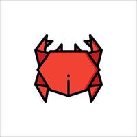 A red crab icon on a white background vector