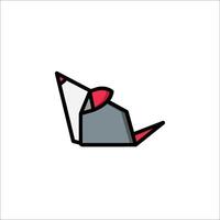A gray and red rat with a red nose vector