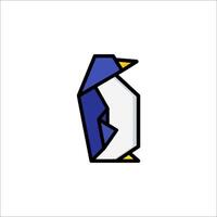 A penguin is shown in a geometric style vector