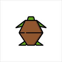 A turtle icon in a flat style vector