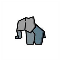 An elephant is shown in a flat style vector