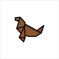 A brown dog is shown in a flat style vector