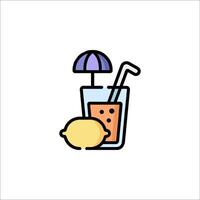 A lemonade and umbrella icon vector