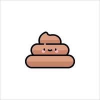 A cute poop icon on a white background vector