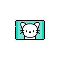 A cat is sitting in a square frame vector