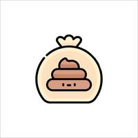 A bag with a poop in it, with a smiley face vector