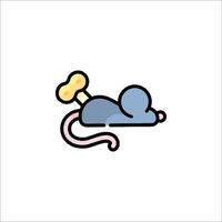 A mouse is laying on its side with a toy vector