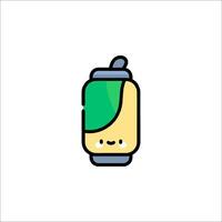 A soda can with a smiley face on it vector