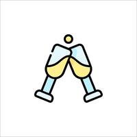 Two champagne glasses with a toast icon vector
