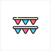 A line icon of two flags with red and blue stripes vector