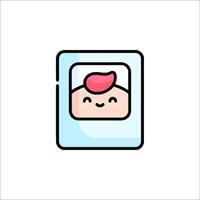 A baby face with a pink hair on a white background vector