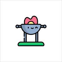 A cartoon grill with a heart on it vector