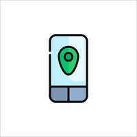 A phone with a location marker on it vector
