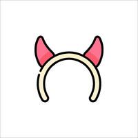 Devil horns icon in flat style vector